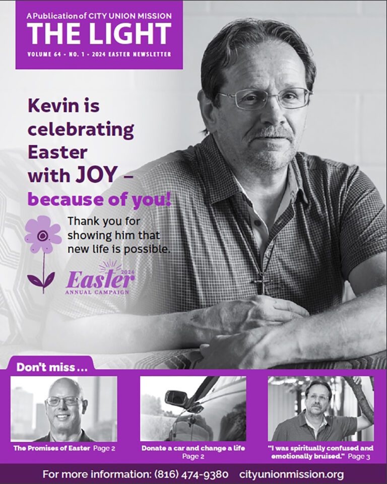 Easter Newsletter Cover showing a man